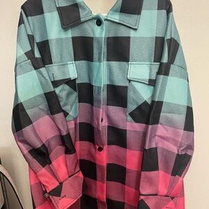 Ombré flannel jacket